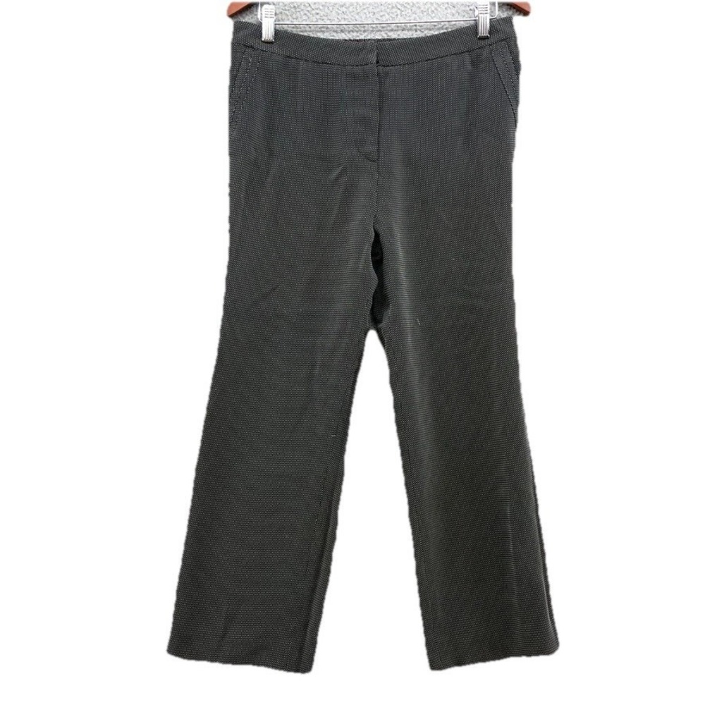 Giorgio Armani Dress Pants Womens 42 6 Hemmed Black Geometric Straight Leg